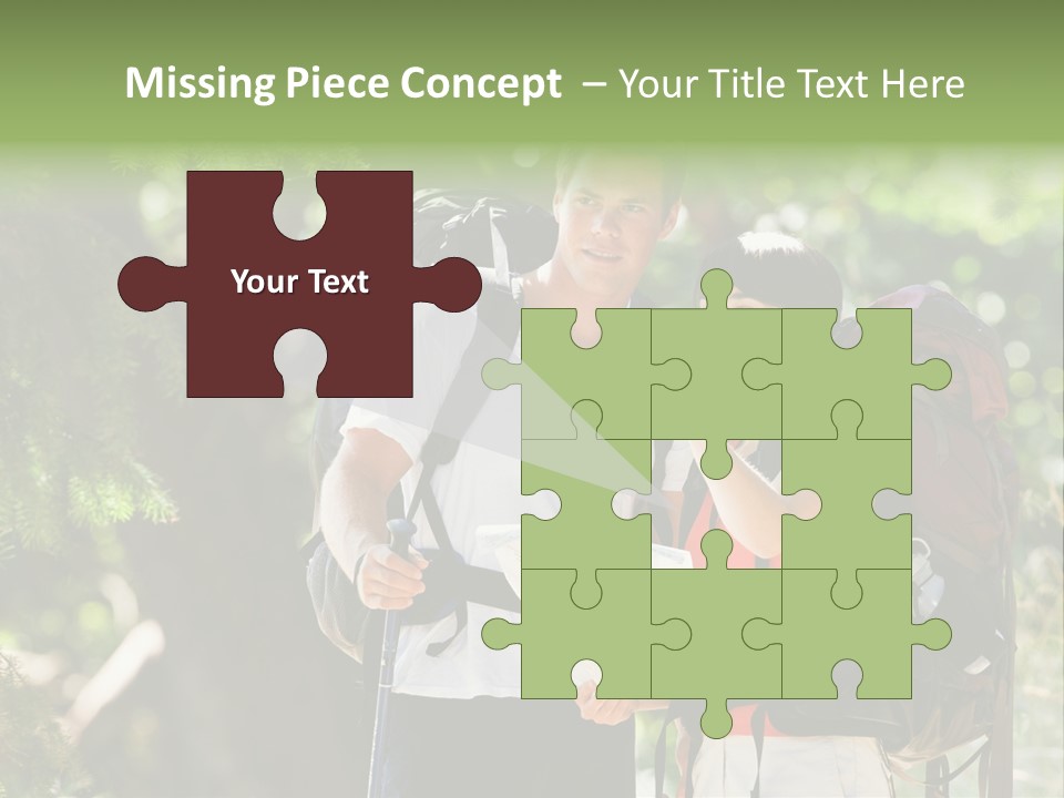 A Man And A Woman With Backpacks And A Map PowerPoint Template