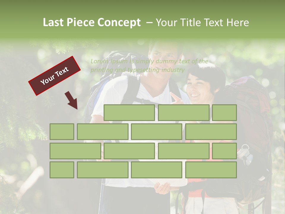 A Man And A Woman With Backpacks And A Map PowerPoint Template