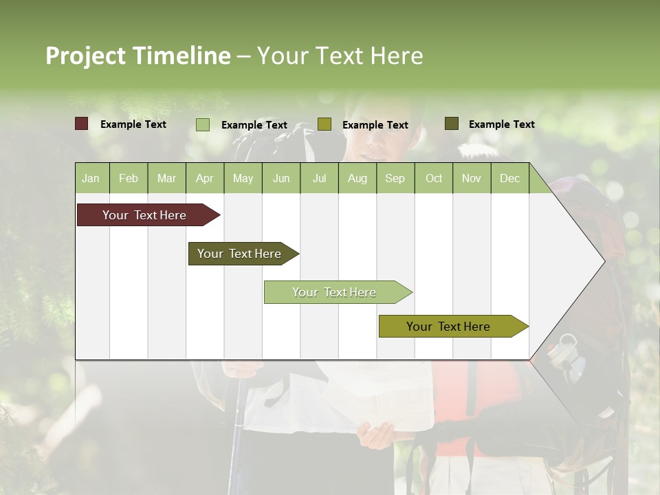A Man And A Woman With Backpacks And A Map PowerPoint Template