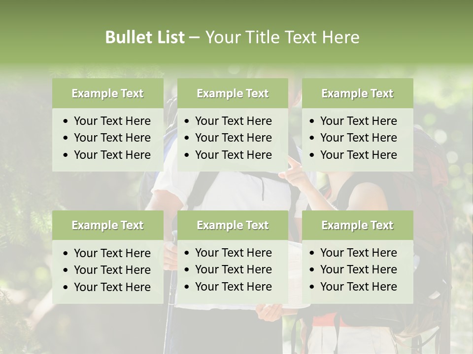 A Man And A Woman With Backpacks And A Map PowerPoint Template