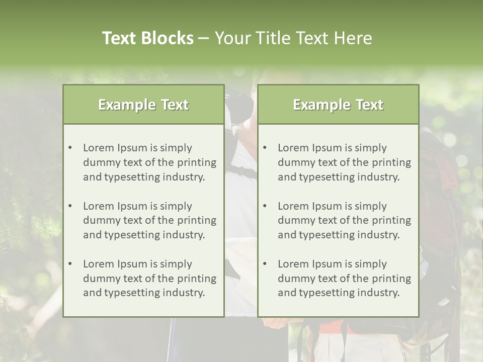 A Man And A Woman With Backpacks And A Map PowerPoint Template