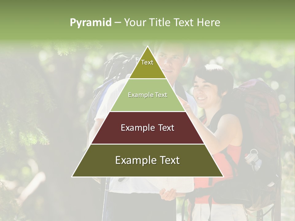 A Man And A Woman With Backpacks And A Map PowerPoint Template