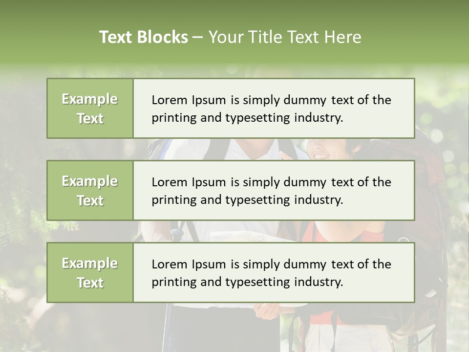 A Man And A Woman With Backpacks And A Map PowerPoint Template