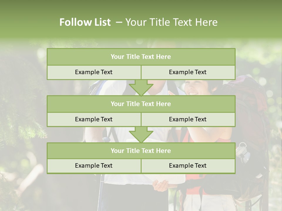 A Man And A Woman With Backpacks And A Map PowerPoint Template