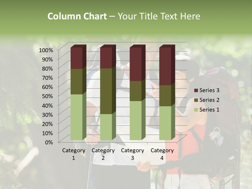 A Man And A Woman With Backpacks And A Map PowerPoint Template