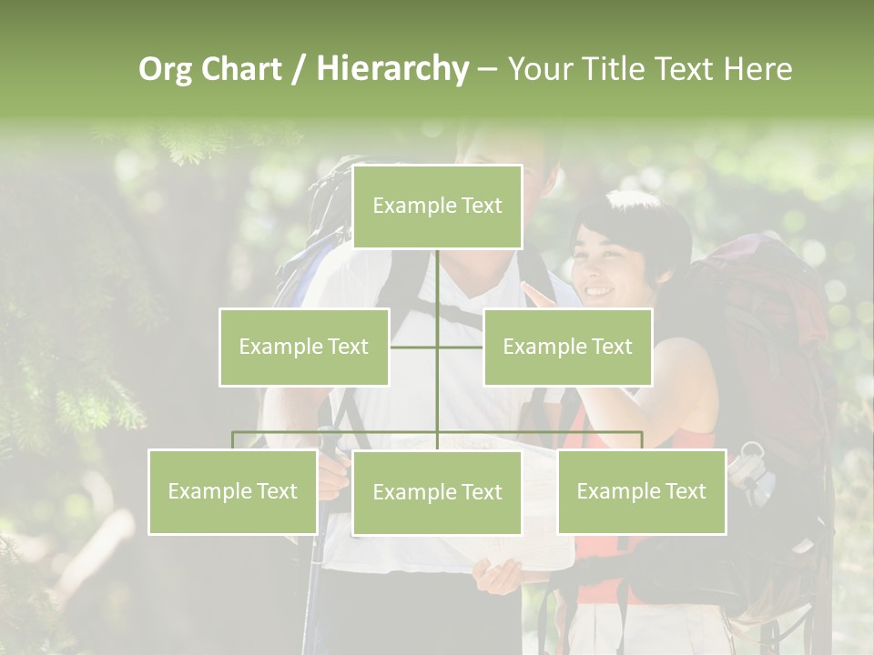 A Man And A Woman With Backpacks And A Map PowerPoint Template