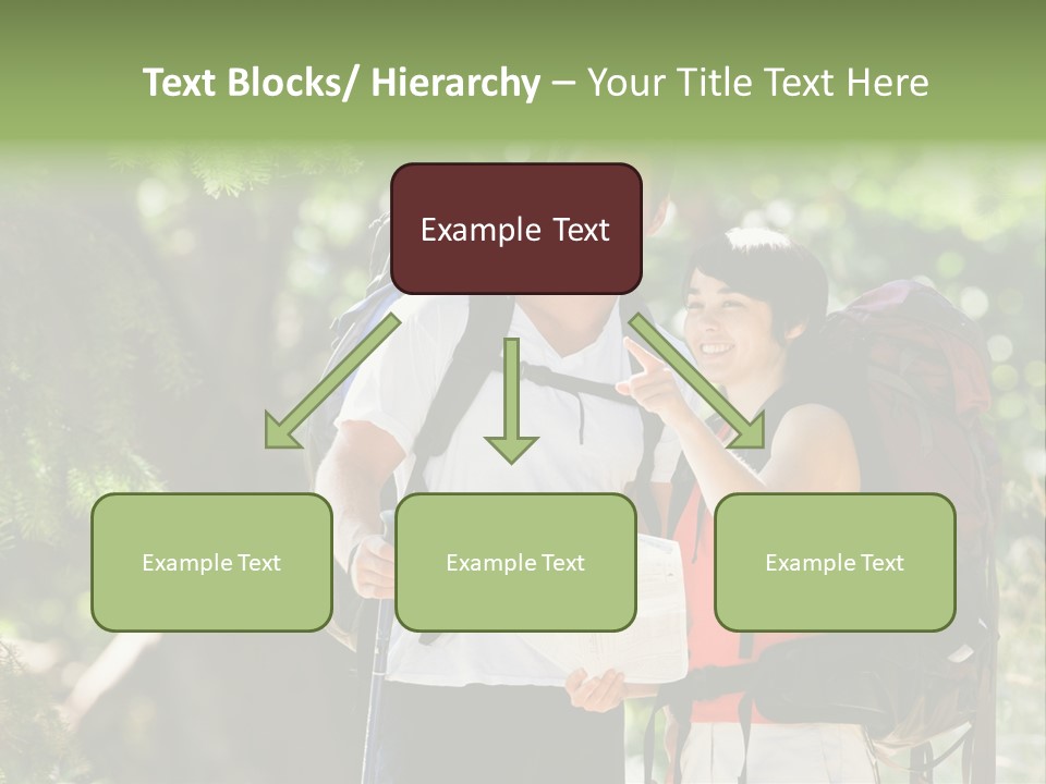 A Man And A Woman With Backpacks And A Map PowerPoint Template