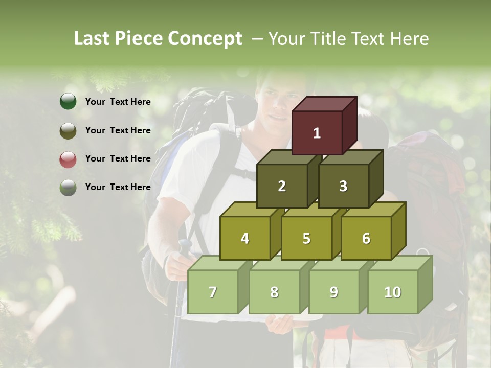 A Man And A Woman With Backpacks And A Map PowerPoint Template