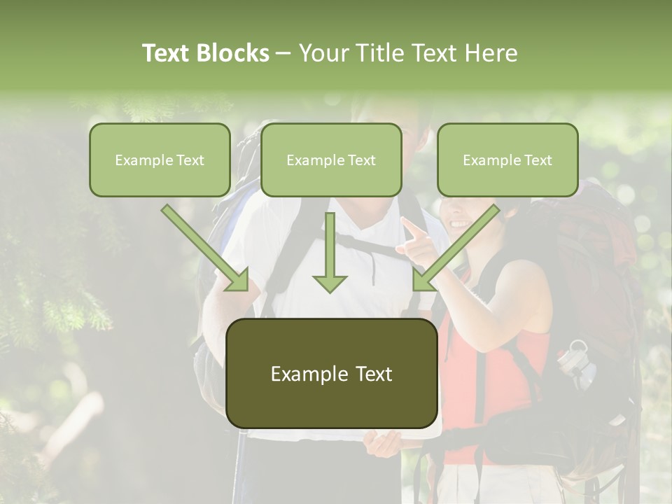 A Man And A Woman With Backpacks And A Map PowerPoint Template