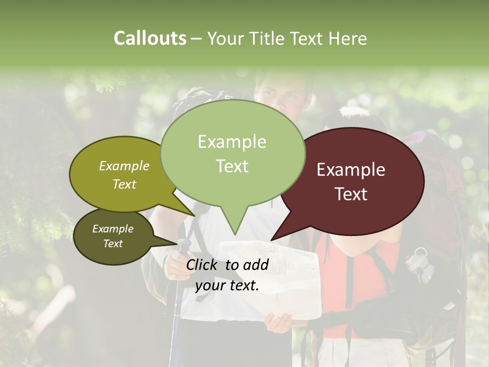 A Man And A Woman With Backpacks And A Map PowerPoint Template