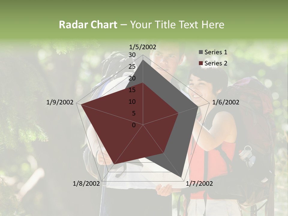 A Man And A Woman With Backpacks And A Map PowerPoint Template