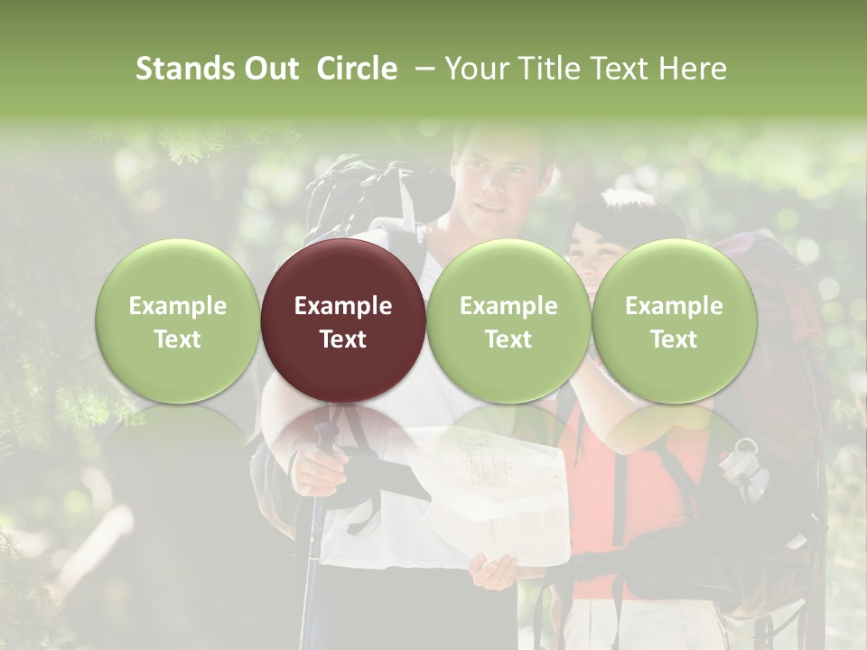 A Man And A Woman With Backpacks And A Map PowerPoint Template