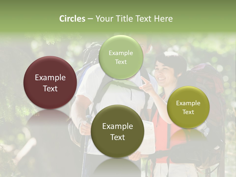 A Man And A Woman With Backpacks And A Map PowerPoint Template