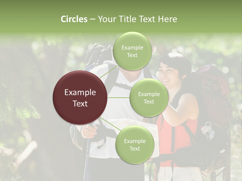 A Man And A Woman With Backpacks And A Map PowerPoint Template