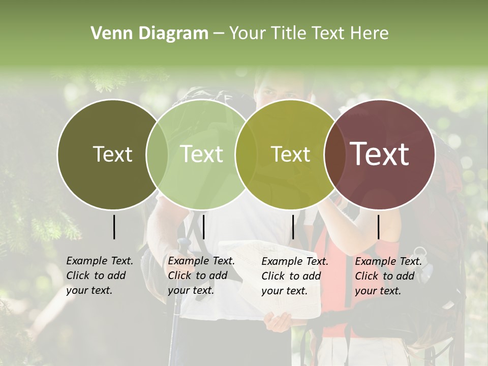 A Man And A Woman With Backpacks And A Map PowerPoint Template