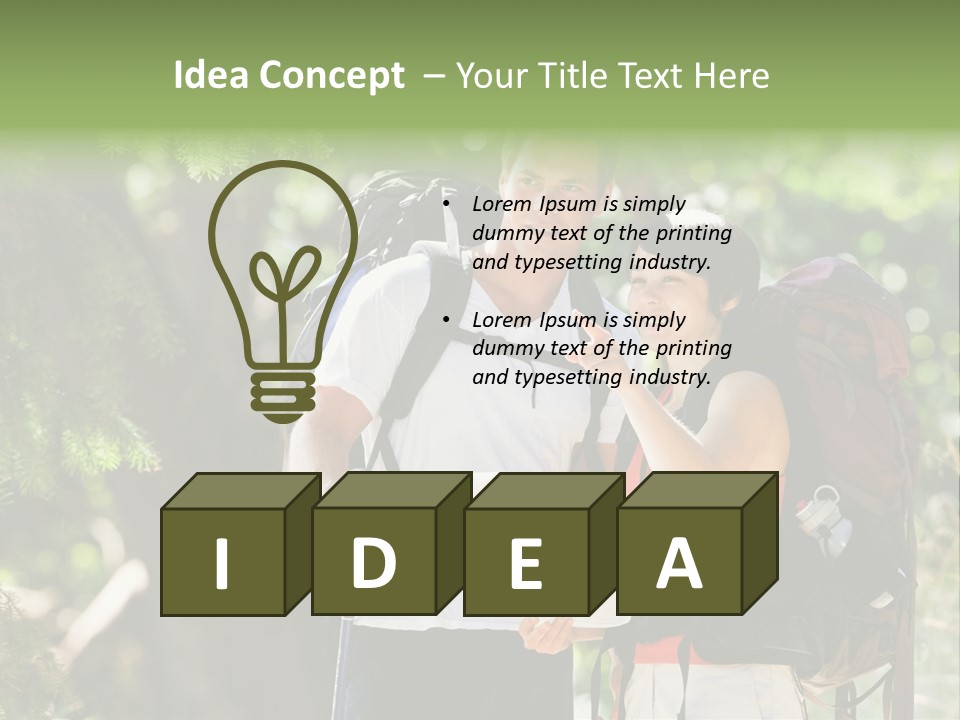 A Man And A Woman With Backpacks And A Map PowerPoint Template