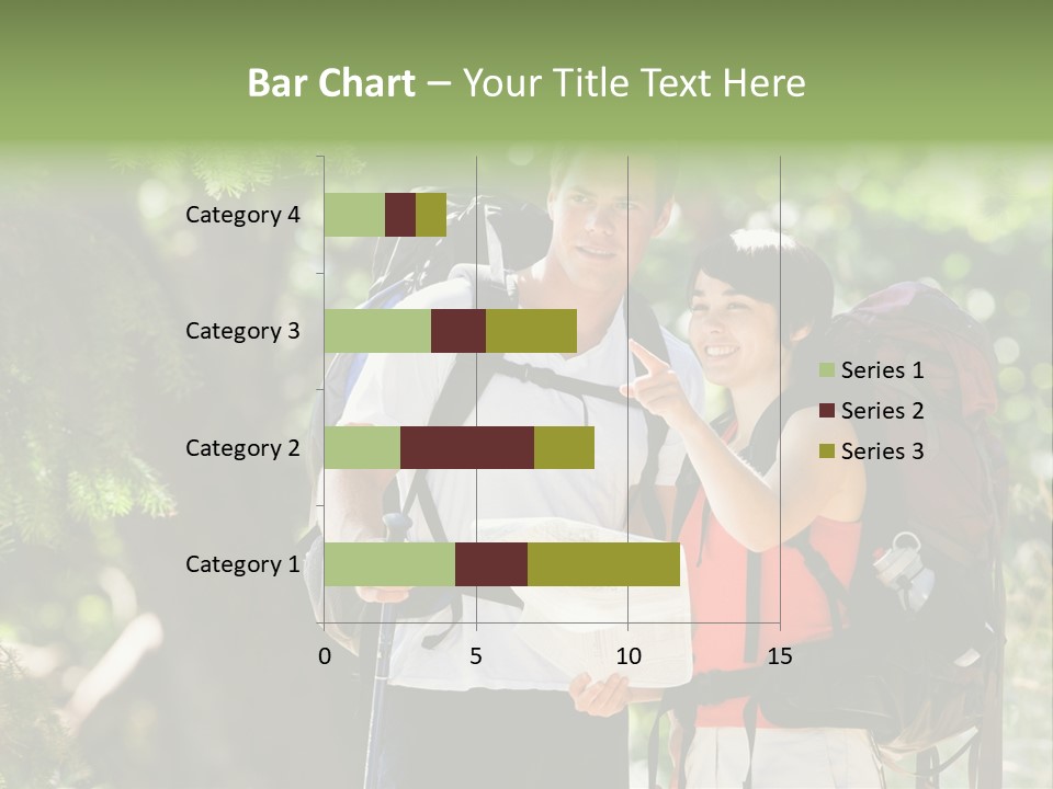 A Man And A Woman With Backpacks And A Map PowerPoint Template