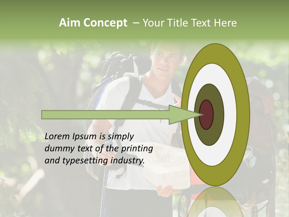 A Man And A Woman With Backpacks And A Map PowerPoint Template