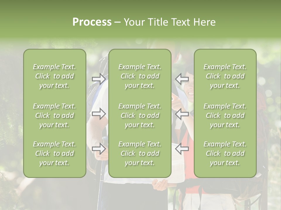A Man And A Woman With Backpacks And A Map PowerPoint Template