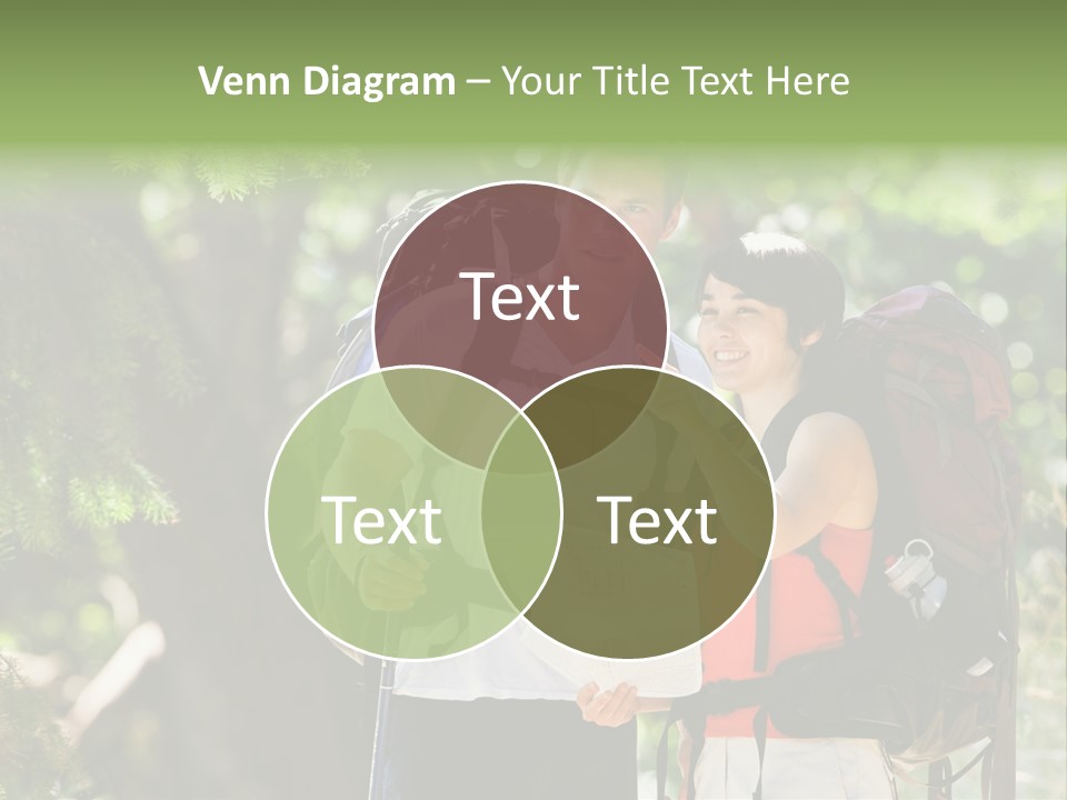 A Man And A Woman With Backpacks And A Map PowerPoint Template