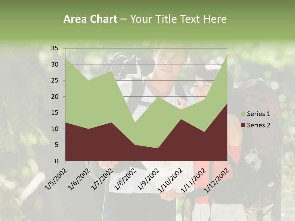 A Man And A Woman With Backpacks And A Map PowerPoint Template