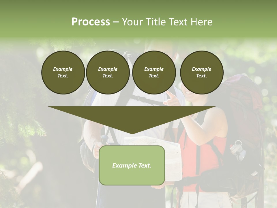 A Man And A Woman With Backpacks And A Map PowerPoint Template