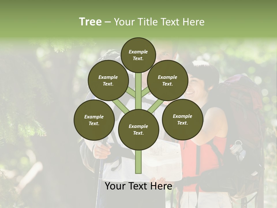 A Man And A Woman With Backpacks And A Map PowerPoint Template