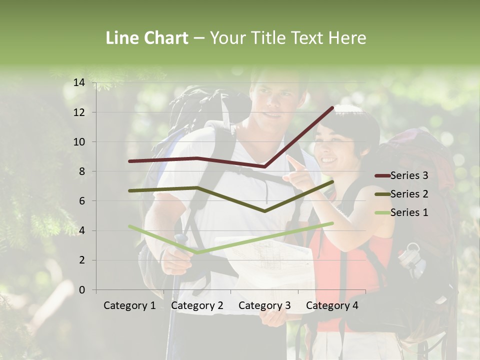 A Man And A Woman With Backpacks And A Map PowerPoint Template