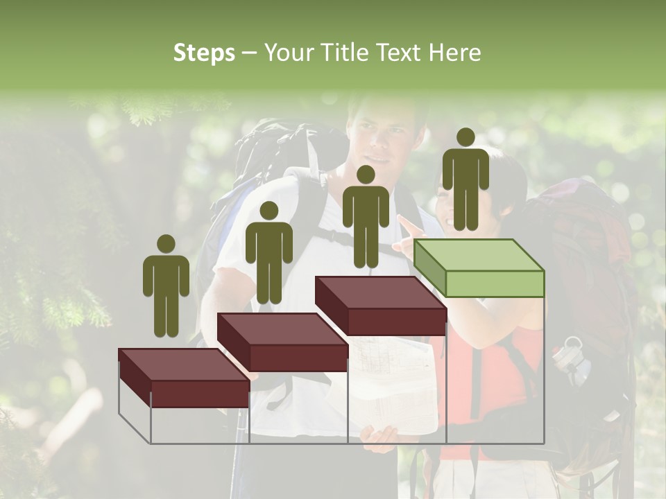 A Man And A Woman With Backpacks And A Map PowerPoint Template