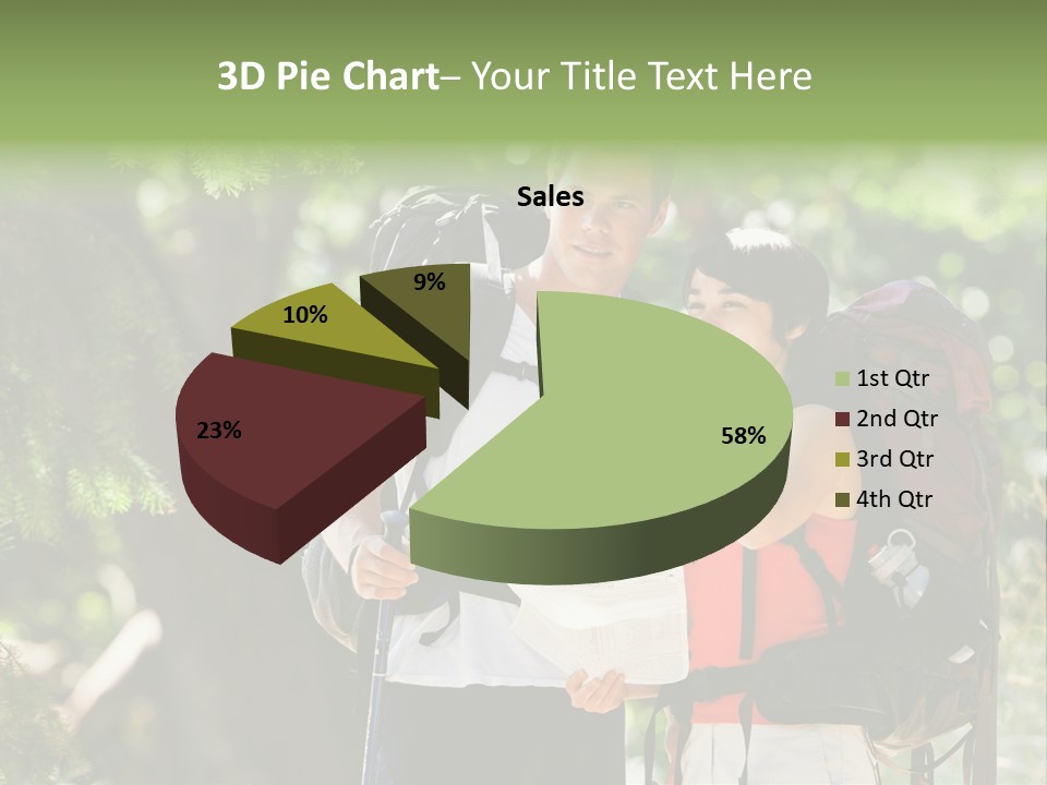 A Man And A Woman With Backpacks And A Map PowerPoint Template