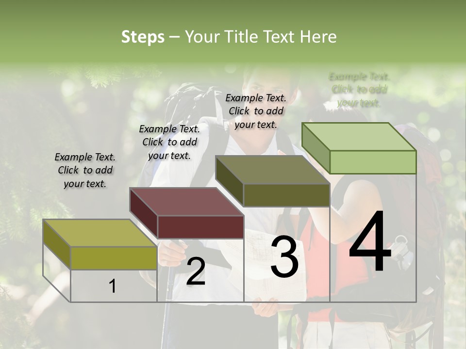 A Man And A Woman With Backpacks And A Map PowerPoint Template