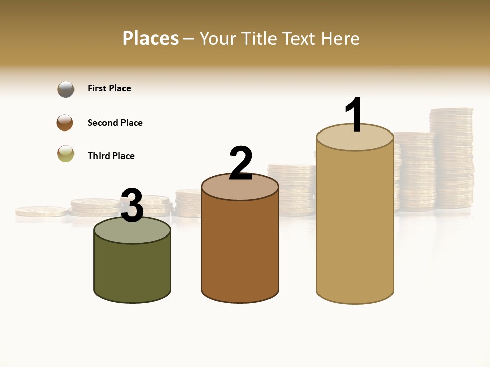 Pile Of Golden Coins, Mexican Pesos PowerPoint Template