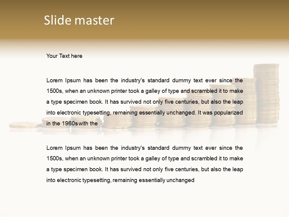 Pile Of Golden Coins, Mexican Pesos PowerPoint Template