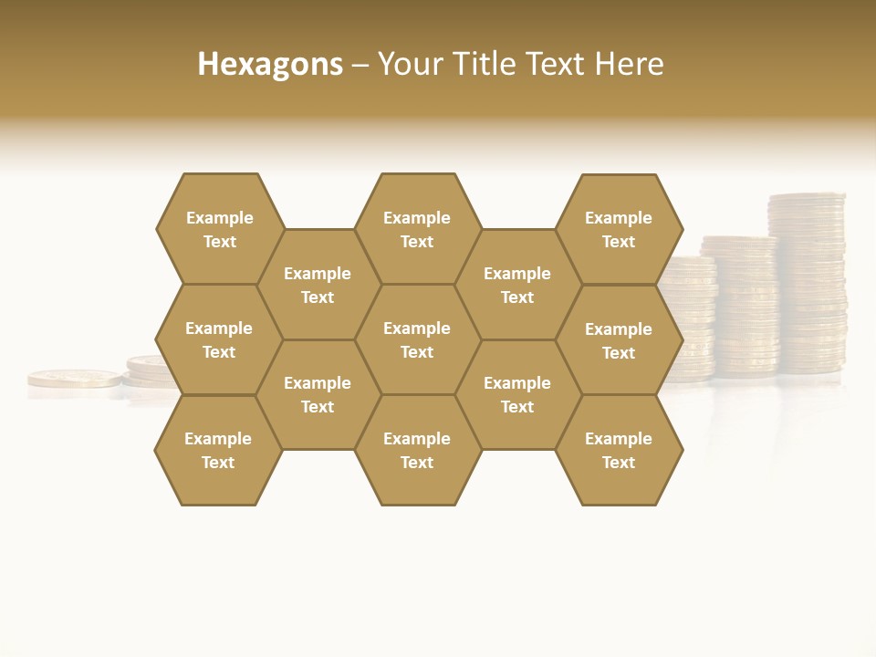 Pile Of Golden Coins, Mexican Pesos PowerPoint Template