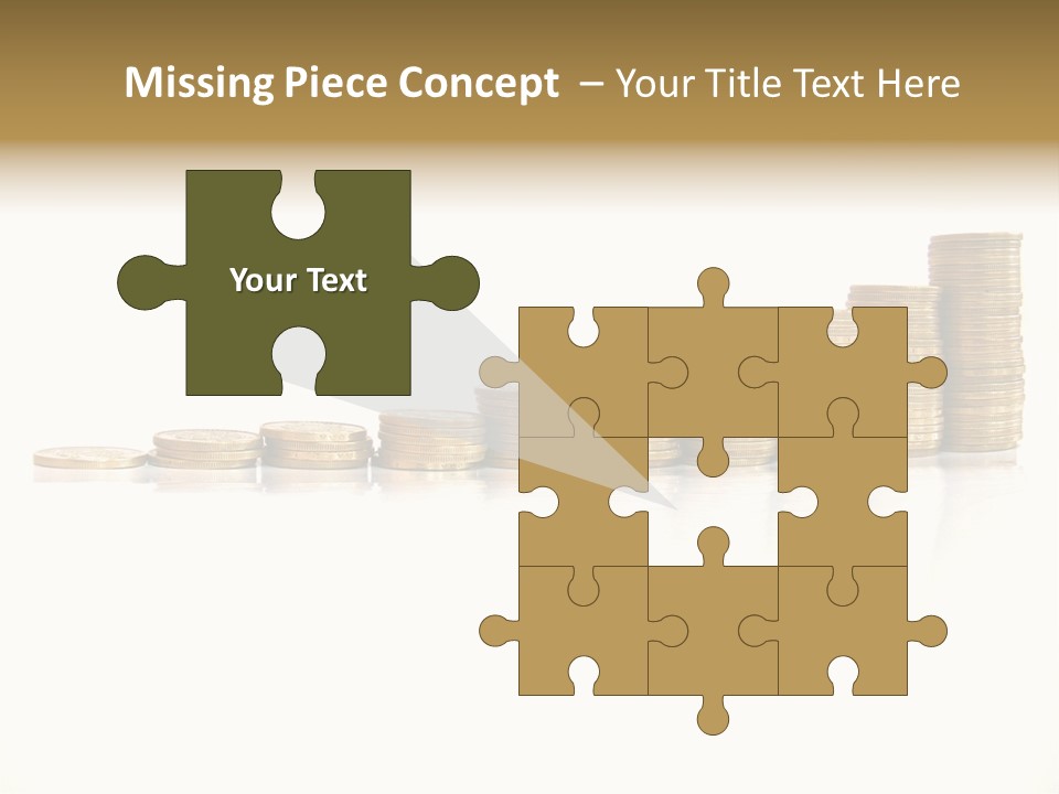 Pile Of Golden Coins, Mexican Pesos PowerPoint Template