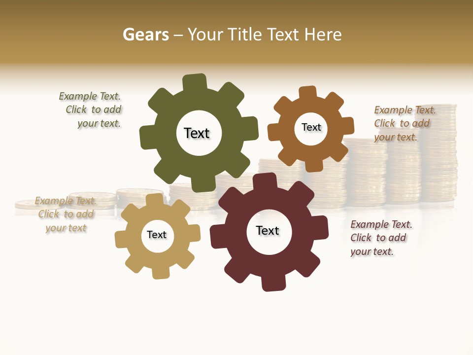 Pile Of Golden Coins, Mexican Pesos PowerPoint Template