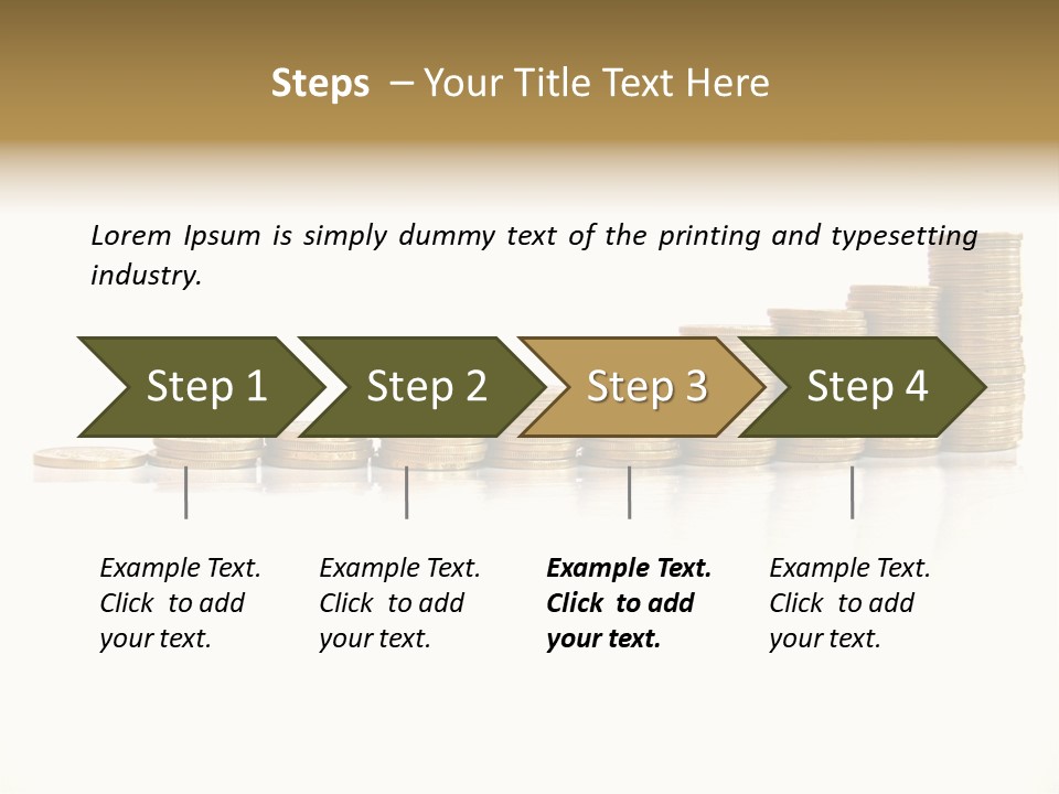 Pile Of Golden Coins, Mexican Pesos PowerPoint Template