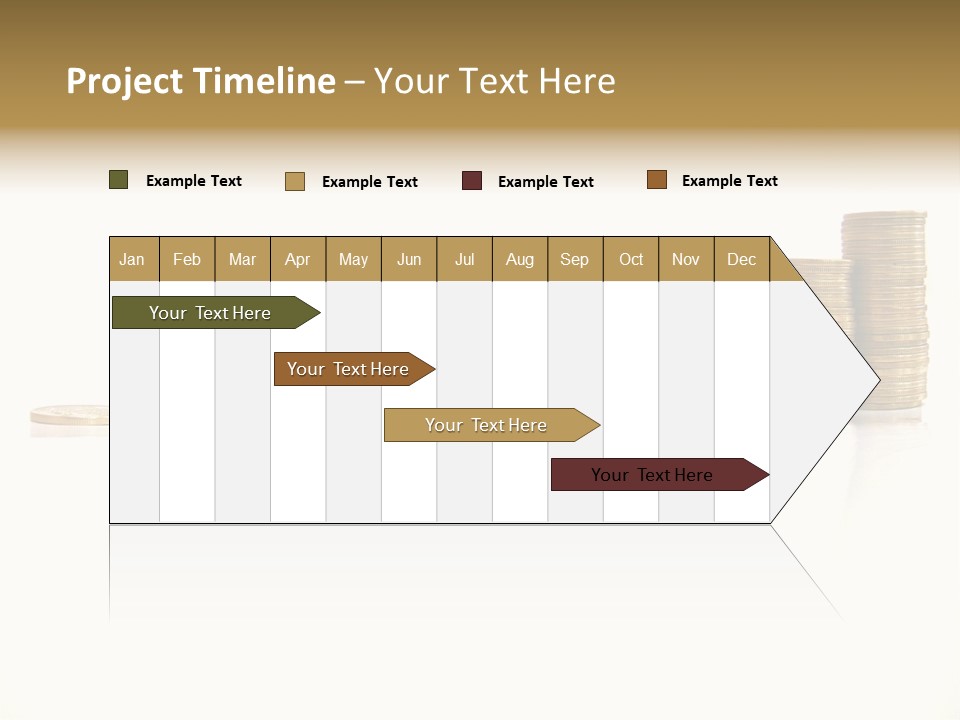 Pile Of Golden Coins, Mexican Pesos PowerPoint Template