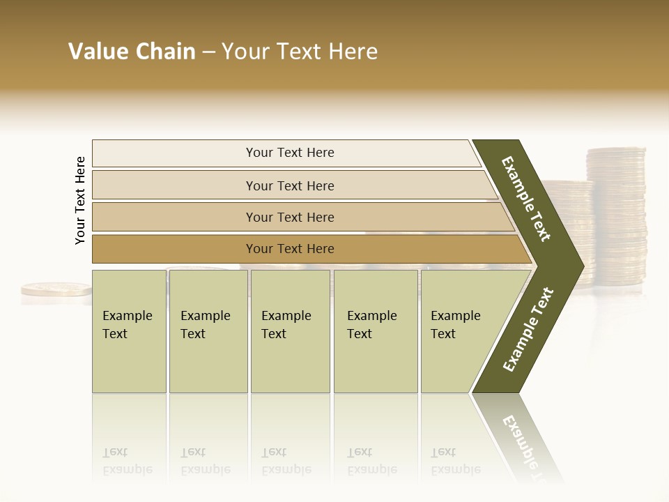 Pile Of Golden Coins, Mexican Pesos PowerPoint Template