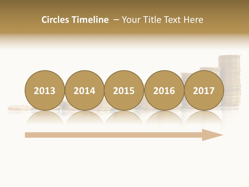 Pile Of Golden Coins, Mexican Pesos PowerPoint Template