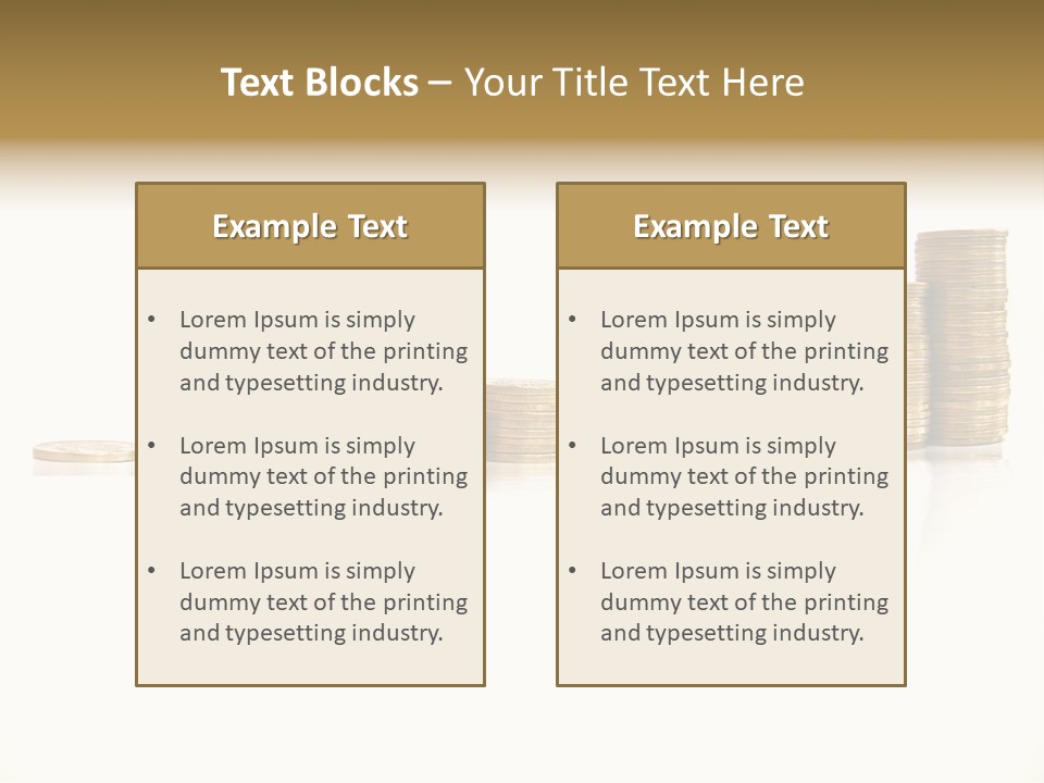 Pile Of Golden Coins, Mexican Pesos PowerPoint Template