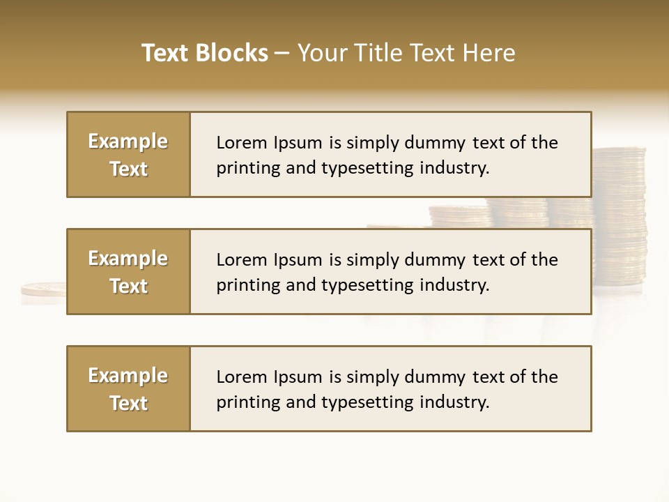 Pile Of Golden Coins, Mexican Pesos PowerPoint Template