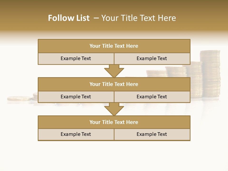 Pile Of Golden Coins, Mexican Pesos PowerPoint Template