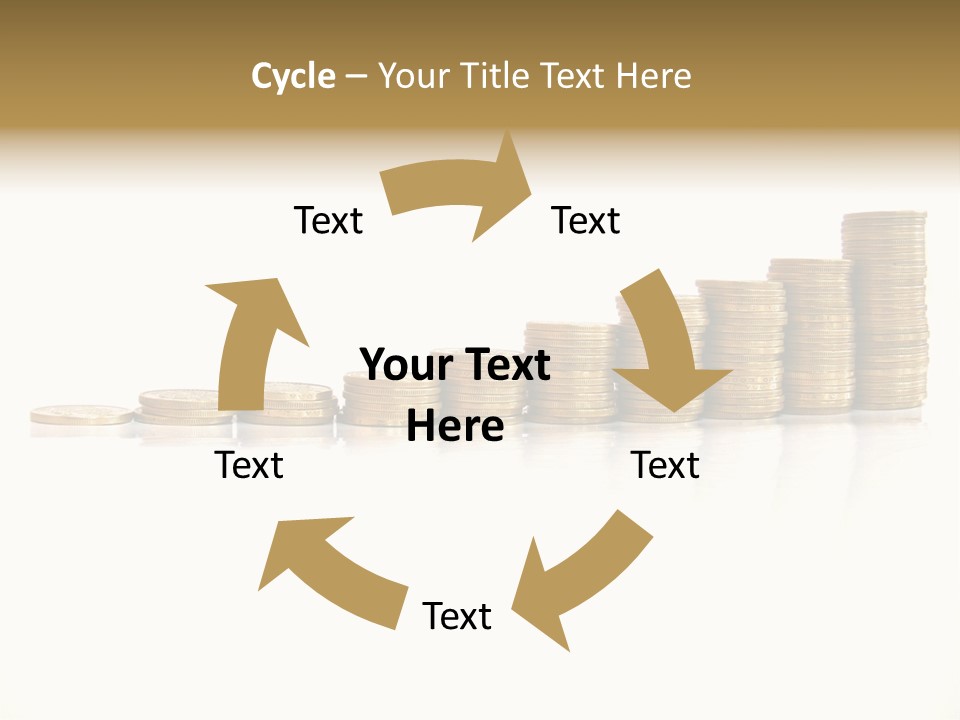 Pile Of Golden Coins, Mexican Pesos PowerPoint Template