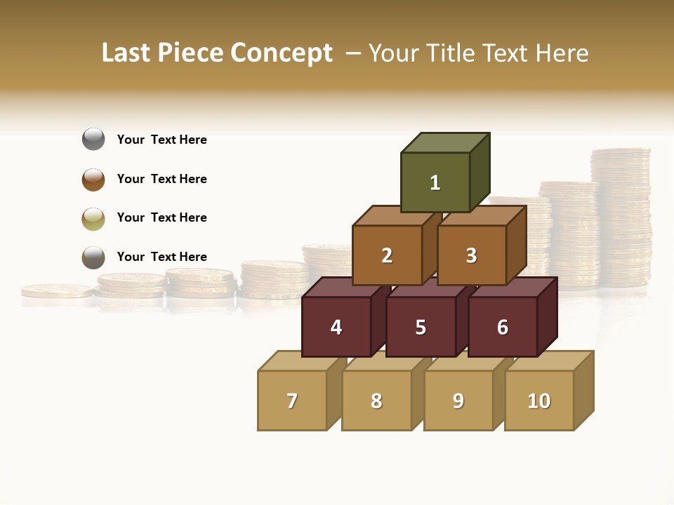 Pile Of Golden Coins, Mexican Pesos PowerPoint Template