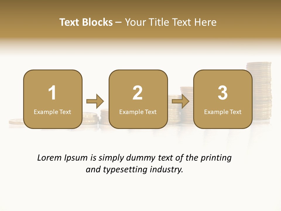 Pile Of Golden Coins, Mexican Pesos PowerPoint Template