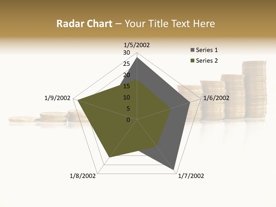 Pile Of Golden Coins, Mexican Pesos PowerPoint Template