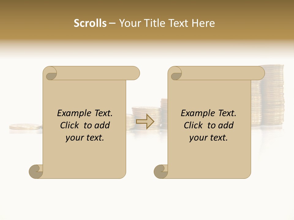 Pile Of Golden Coins, Mexican Pesos PowerPoint Template