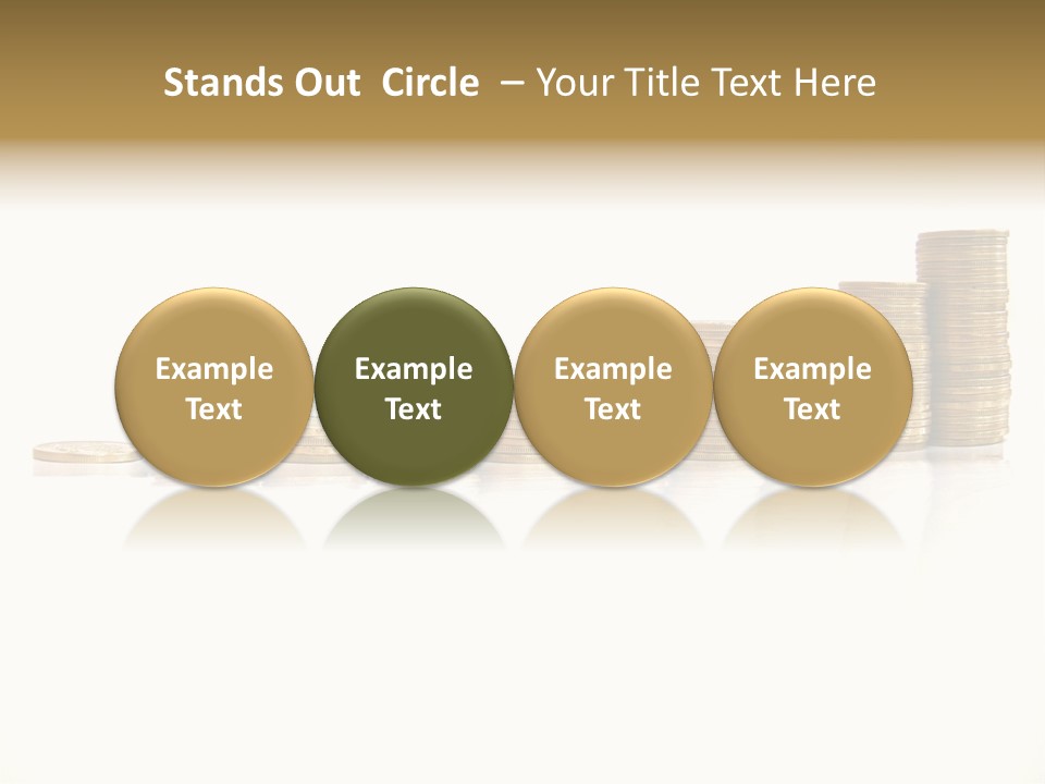 Pile Of Golden Coins, Mexican Pesos PowerPoint Template