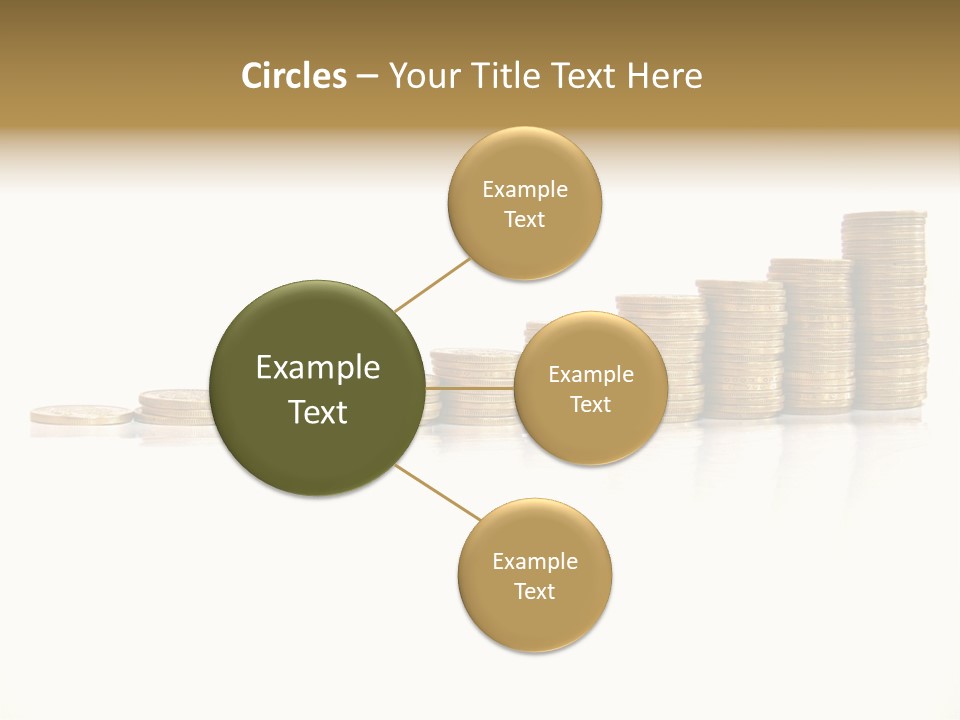 Pile Of Golden Coins, Mexican Pesos PowerPoint Template